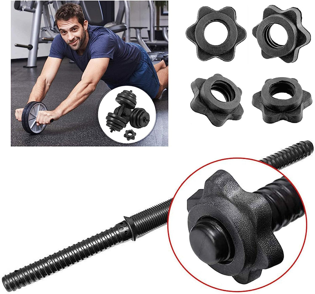 uncakil Dumbbell Collars 1 inch Dumbbell Hex Nut Barbell Collar Clamps Weight Clips for Dumbbells,Spinlock Collars for 1 Inch Standard Barbells Bars Sports Weight Lifting Fitness