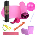 Yoga Mat Set - Yoga Mat with Carrying Bag | Fitness Equipment for Pilates, Floor Exercises, Includes Resistance Band, Stretch Band