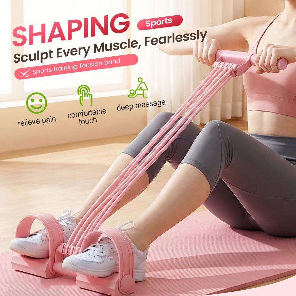 Pedal Resistance Band with Handle, 2026 New 8 Tube Exercise Band 3-in-1 Multifunction Fitness Equipment for Home Gym, Foot Pedal Puller for Full Body Workout