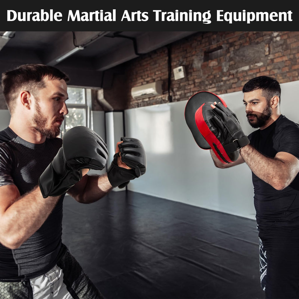 Gemscream 10 In1 Punching Mitts Kick Pad Set Taekwondo Pads Boxing Mitts Focus Pads Boxing Gloves Safety Head Guard Wrist Band for Kickboxing, Karate, Muay Thai, MMA Training