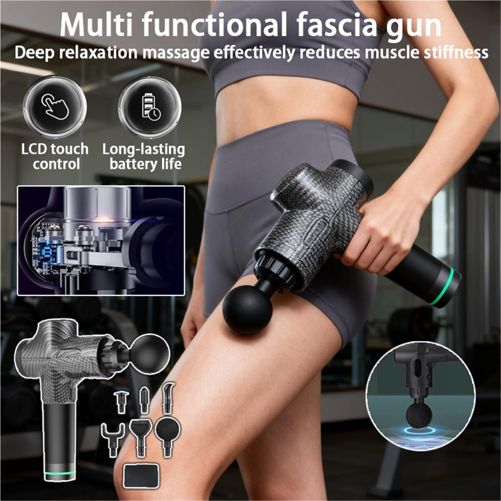TECJHJZ Massage Gun, Home Multi Functional Fascia Gun Fitness Sports Vibration Massage Muscle Relaxation Adjustment Impact Massager