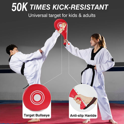3-in-1 Boxing Pad Set –Focus Punching Mitts, Martial Arts Target Training Paddle and Kicking Pad for Kickboxing Taekwondo Karate MMA, Boxing Equipment Sparring for Kids, Teens & Women