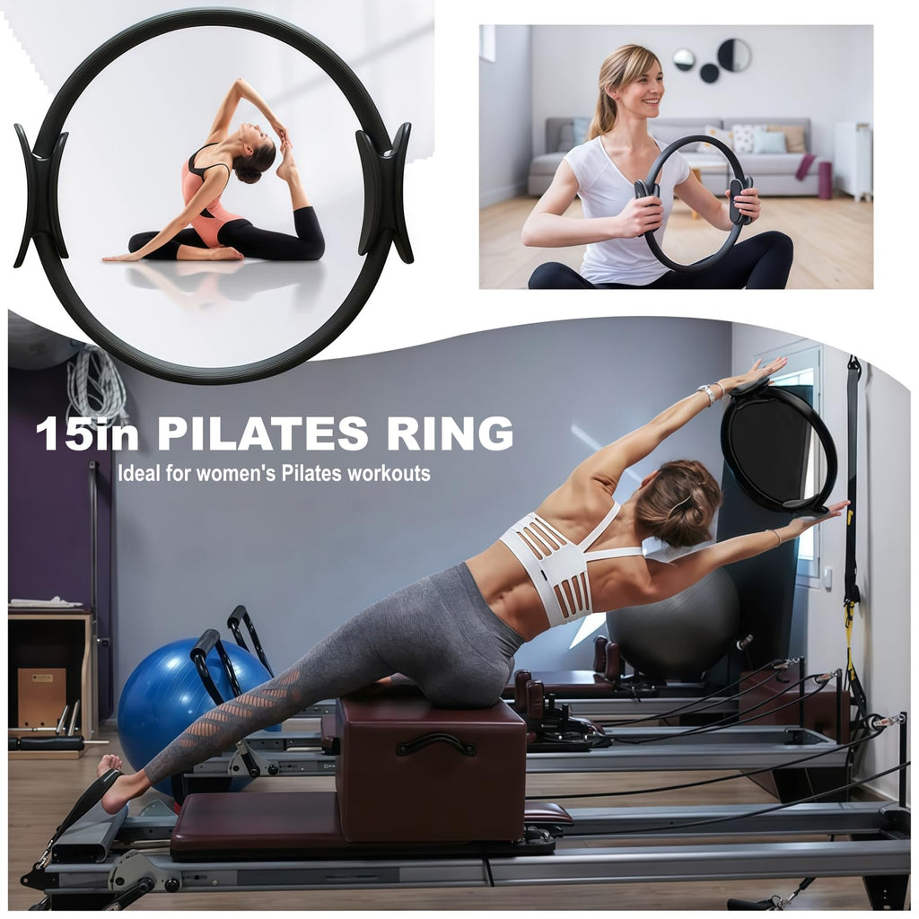 Nuplot Pilates Equipment, Pilates Kit for Home Workouts, Pilates Essentials Kit for Women, Home Pilates Kit with Pilates Ring and Ball Set, Booty Bands, Figure 8 Resistance Band, Yoga Band