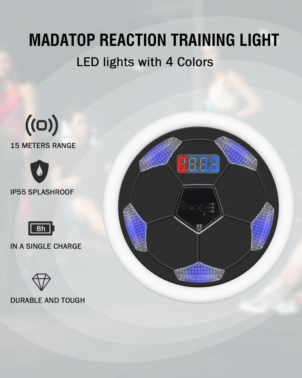 Madatop Speed Agility Training Lights, 6+1 Reaction Lights Sets for Football, Boxing, Fitness, Sports Training Equipment, for Coaches, Gyms and Individual Athlete Workouts