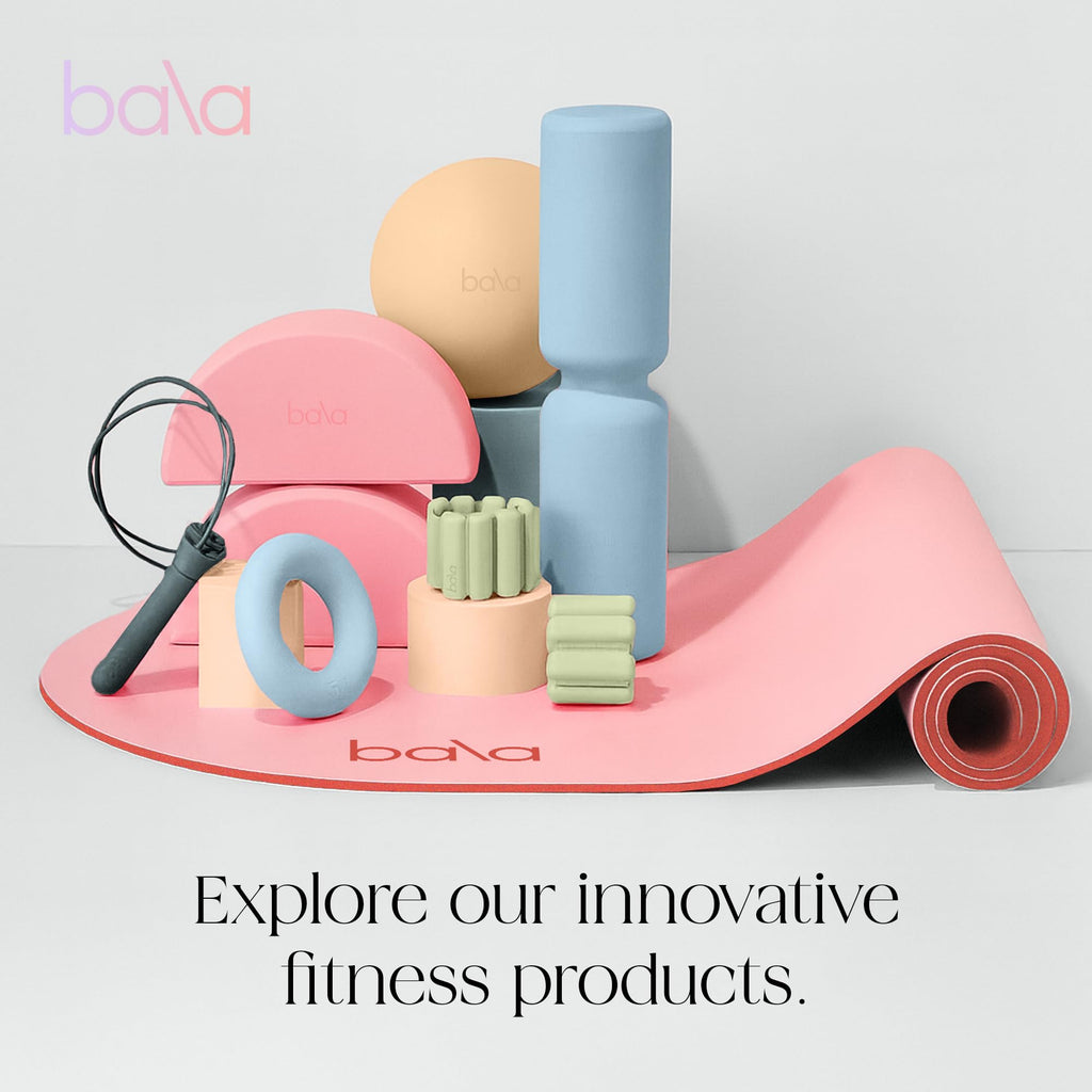Bala Yoga Mat for Home Gym - Non Slip Exercise Mat for Home Workout, Stretching, Pilates, Aerobics & Floor & Fitness Work Out - Indoor Exercising Mat