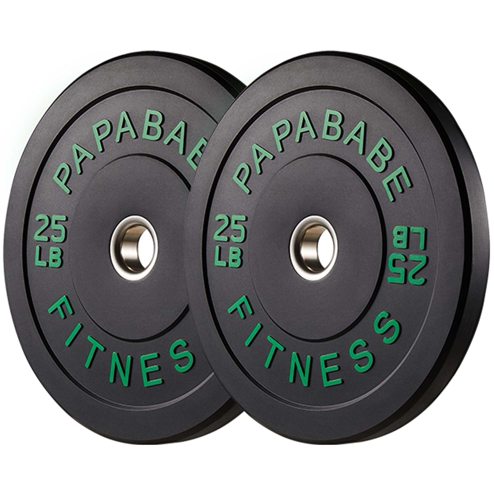 Papababe Weight Plates, 2-Inch Weights Plates Set, Floor Protective Rubber Weight Plates, 10-600lbs Bumper Plates for Barbell Strength Training & Weightlifting (Single/Pair/Full Set)