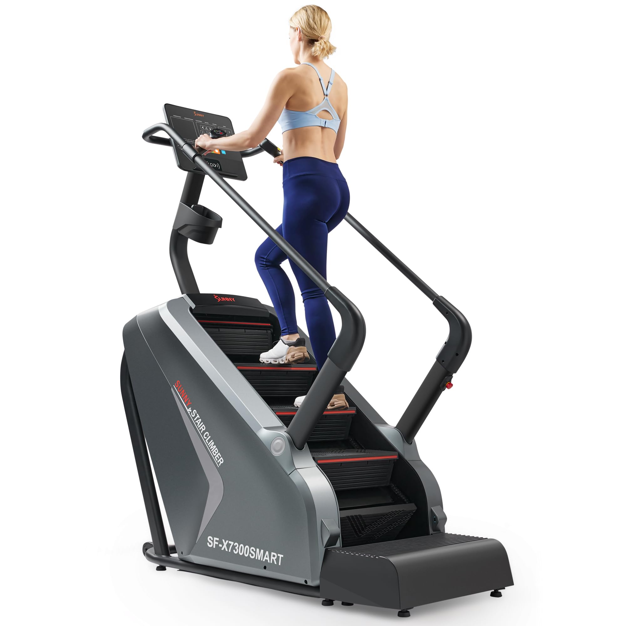 Sunny Health & Fitness Premium High-Intensity Smart Stepper Stair Climber, Commercial Grade, Cardio Workout Programs, Free SunnyFit App Bluetooth Connection, 350-400 LB Weight Capacity