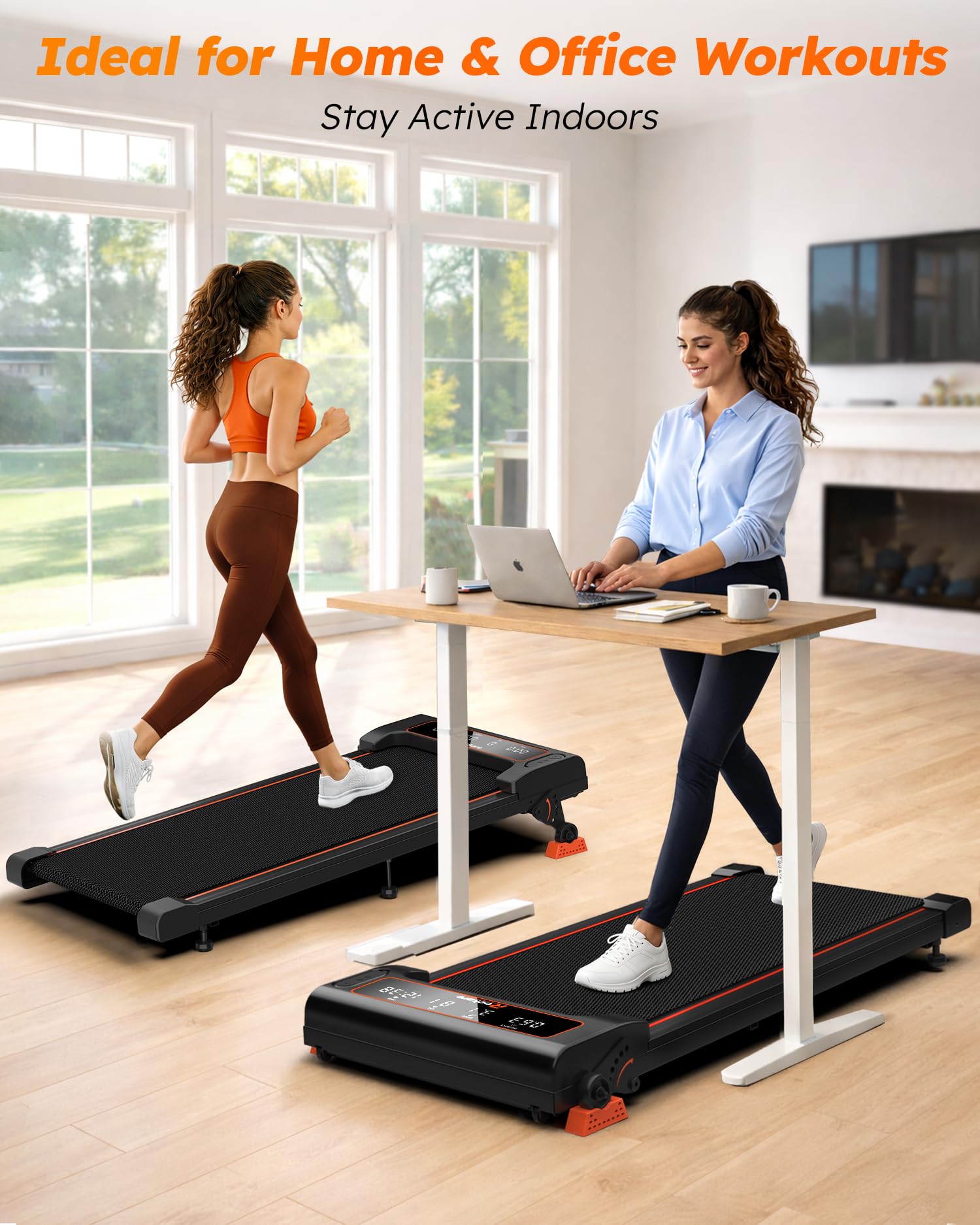 Walking Pad with Incline 9% & Decline -4% 5 Level, Under Desk Treadmill for Home, Quiet BLDC EvoDrive, Full Metrics Large Display, NeoFloat Quad Cushioning, Portable Compact for Small Spaces