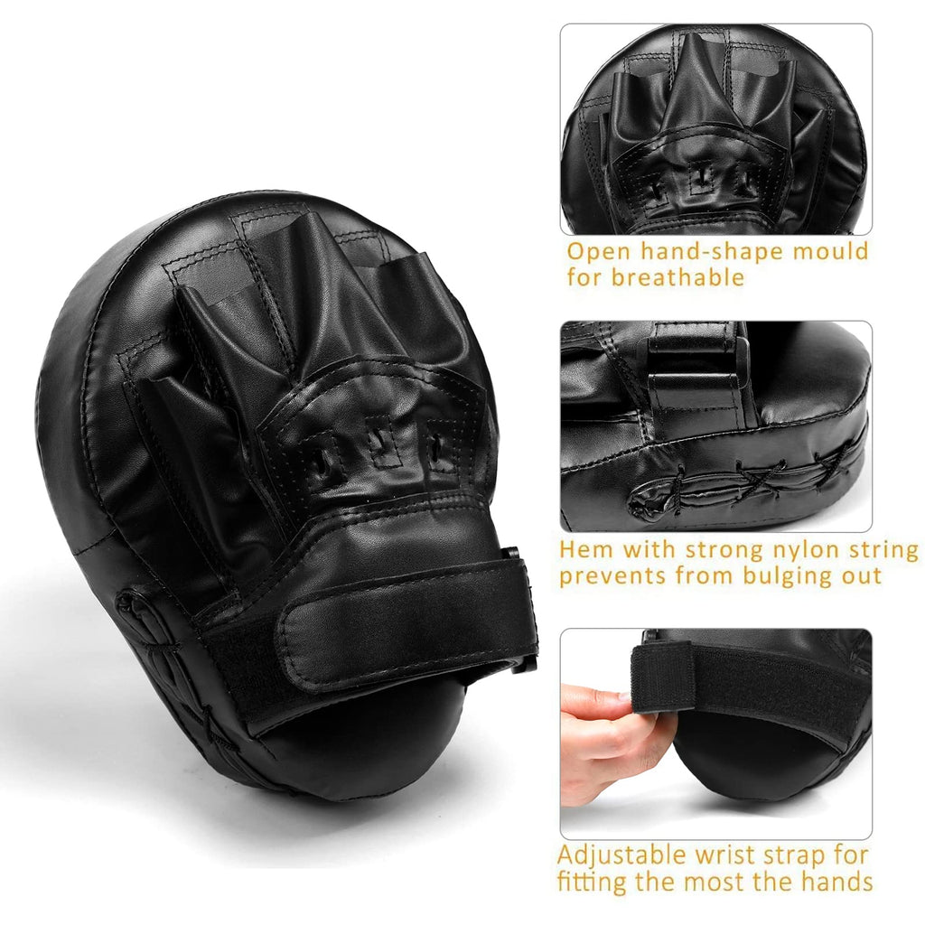Valleycomfy Boxing Curved Focus Punching Mitts- Leatherette Training Hand Pads