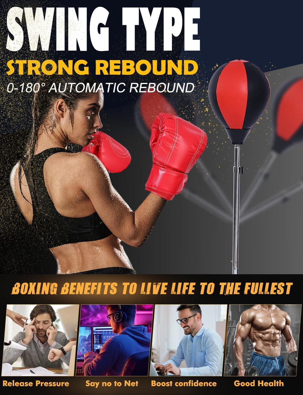 Punching Bag with Stand, Boxing Bag for Teens & Adults