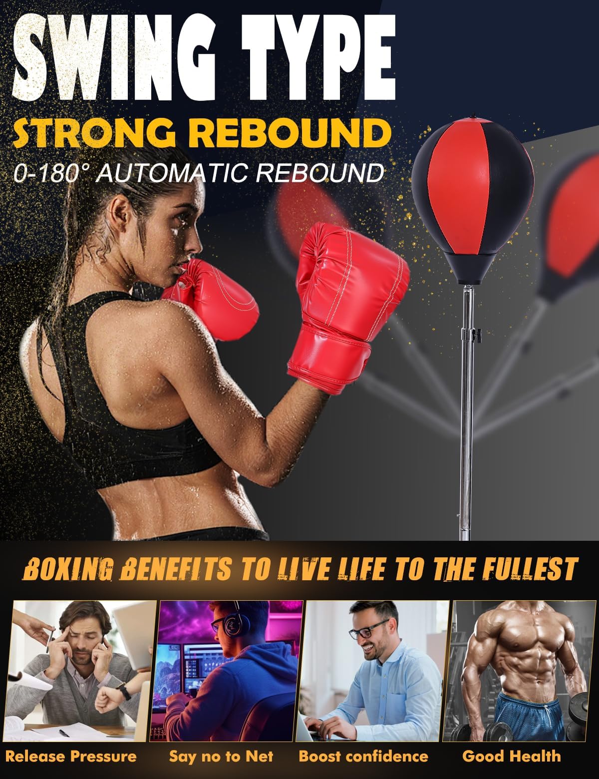 Punching Bag with Stand, Boxing Bag for Teens & Adults