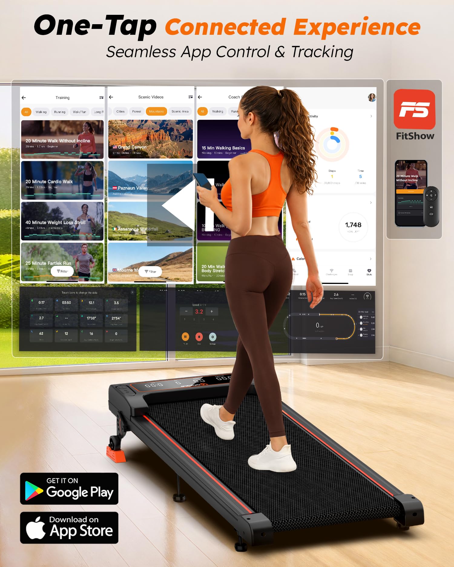 Walking Pad with Incline 9% & Decline -4% 5 Level, Under Desk Treadmill for Home, Quiet BLDC EvoDrive, Full Metrics Large Display, NeoFloat Quad Cushioning, Portable Compact for Small Spaces