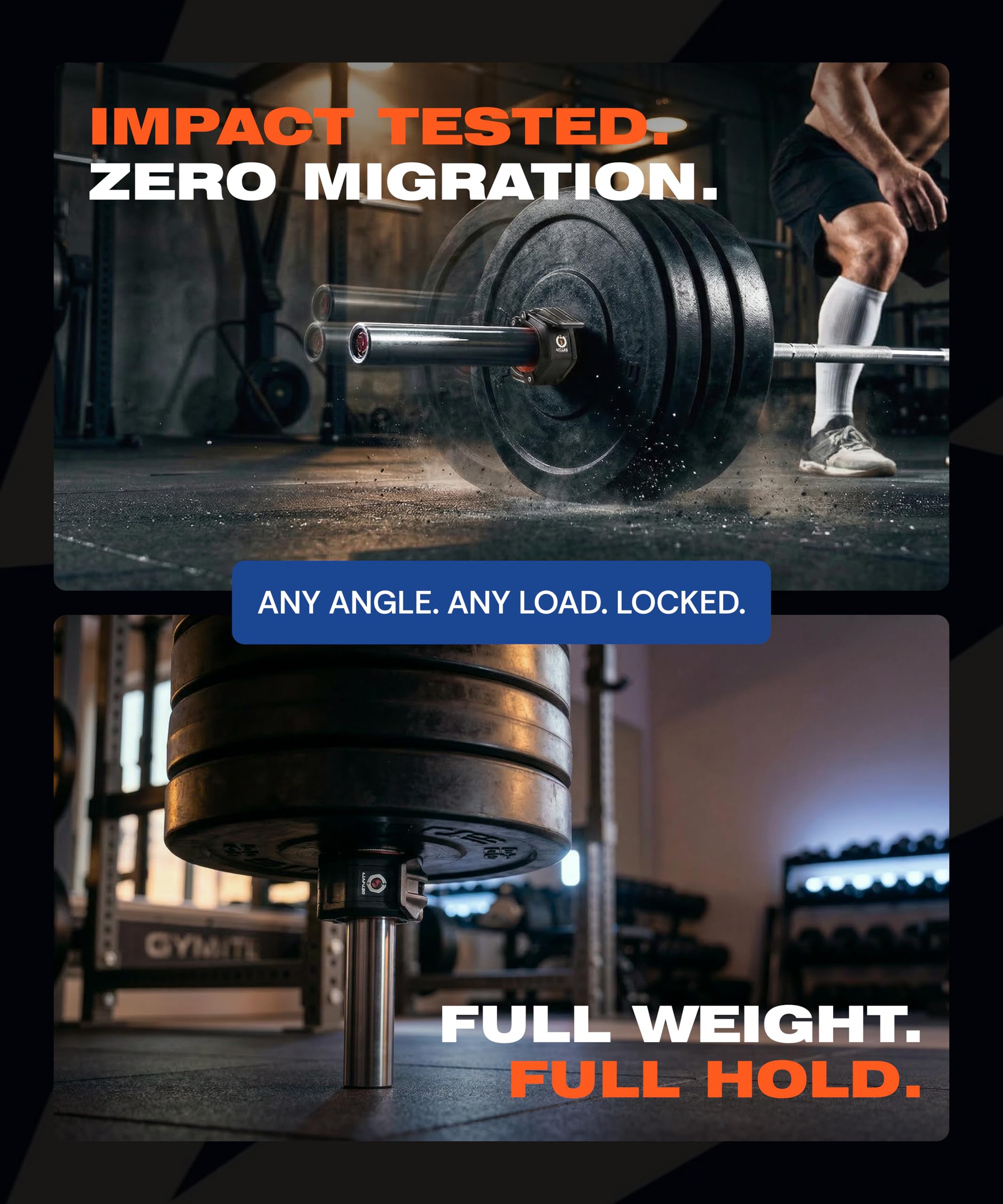 Lock-Jaw OLY 2 Barbell Collars Olympic Barbell Clamps 2 Pcs – Heavy Duty Bar Clamps for 2” & 50mm Olympic Bars – Secure Weight Bar Clamps for Strength Training & Home Gym Accessories – Quick Release