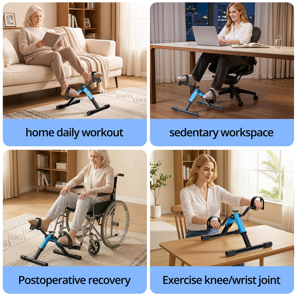 Portable Under-Desk Mini Pedal Exerciser for Arms & Legs