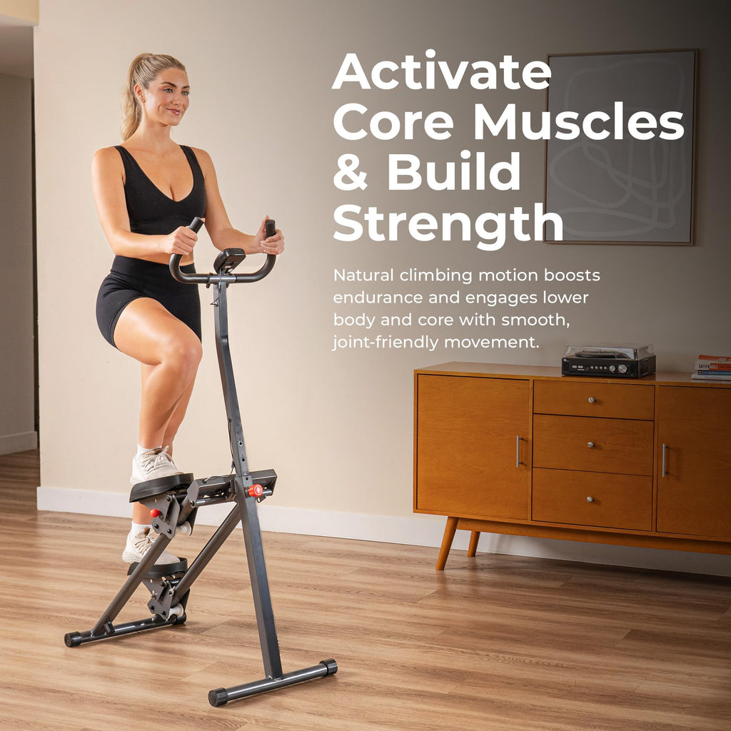 Sunny Health & Fitness Stair Stepper & Climber Exercise Equipment for Home Workout, Compact Cardio Training Machine