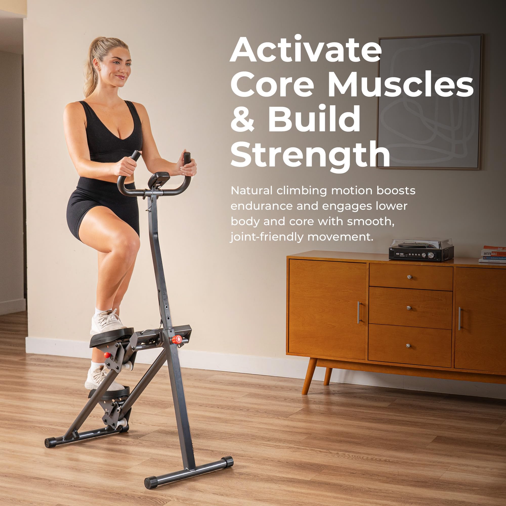 Sunny Health & Fitness Stair Stepper & Climber Exercise Equipment for Home Workout, Compact Cardio Training Machine