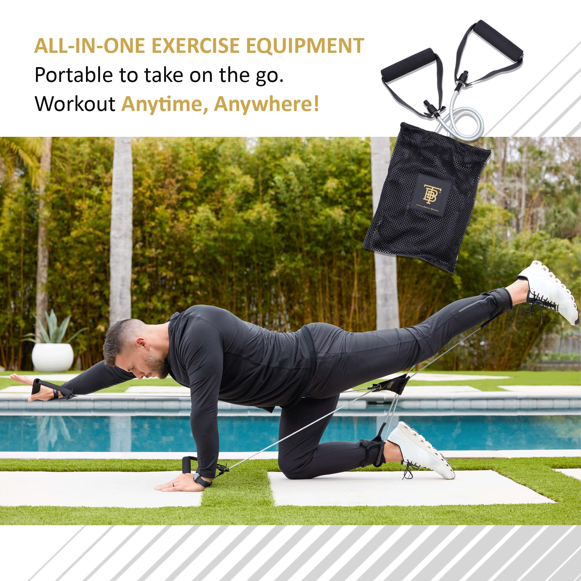 Total Body Band, All-in-one Fitness Band, Full Body Exercise Band for Home Exercise or Training on-The-go