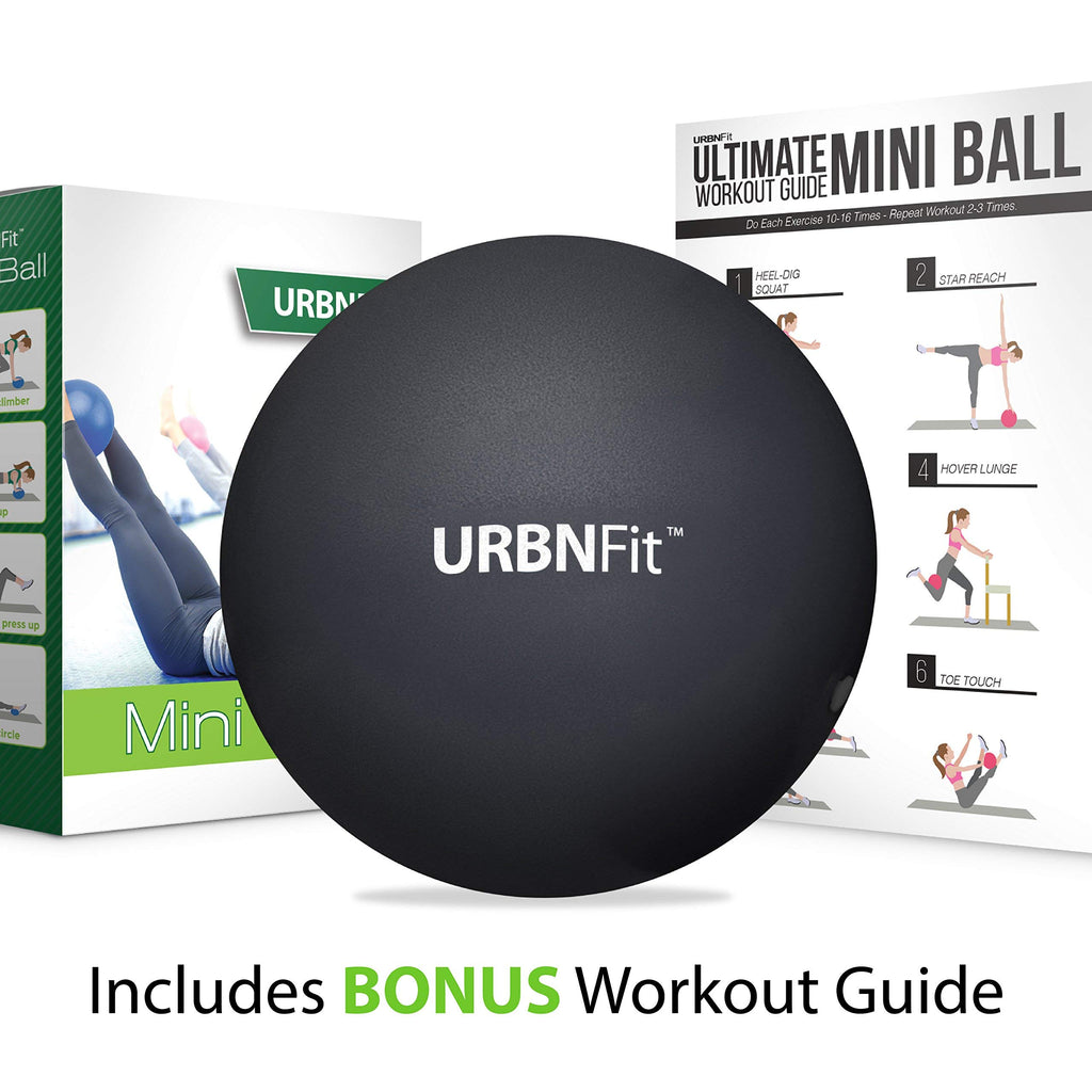 URBNFit Mini Exercise Ball 9” – Small Pilates & Yoga Stability Ball for Core Strength, Balance, Pregnancy & Physical Therapy – Anti-Burst Swiss Ball w/Quick Pump – Home, Office, Gym