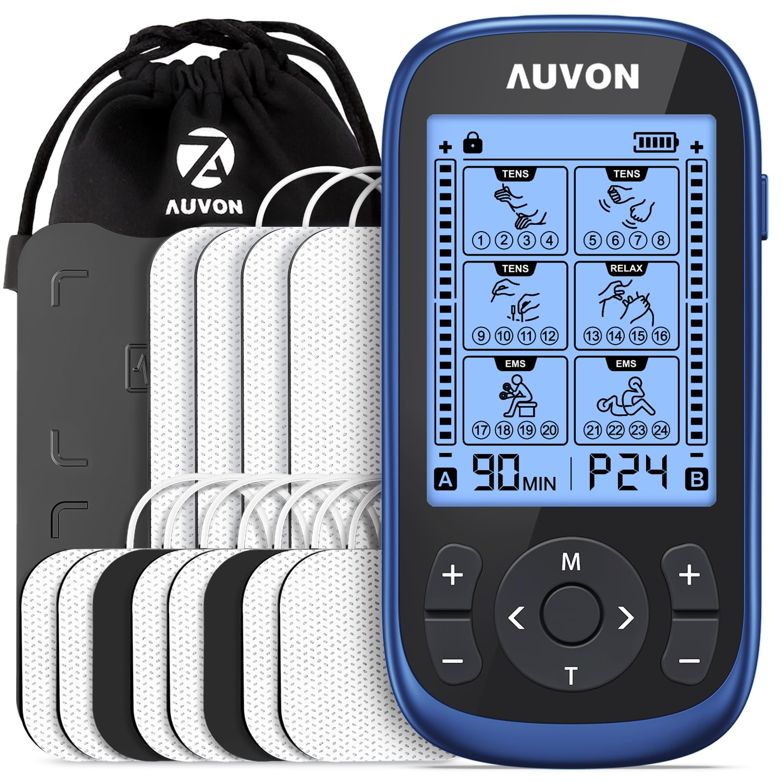 AUVON Dual-Channel TENS Unit Muscle Stimulator Kit