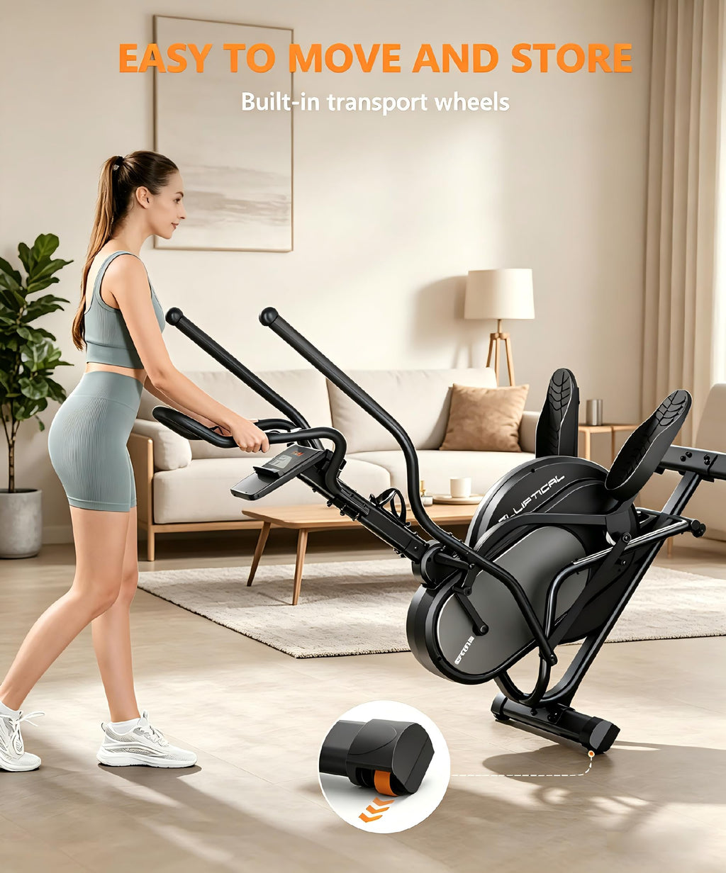 THERUN Elliptical Exercise Machine, Cardio Climber Elliptical Machine for Home, Stair Stepper Elliptical Training Machines w/ 13LBS&18LBS Flywheel, 16 Levels Resistance