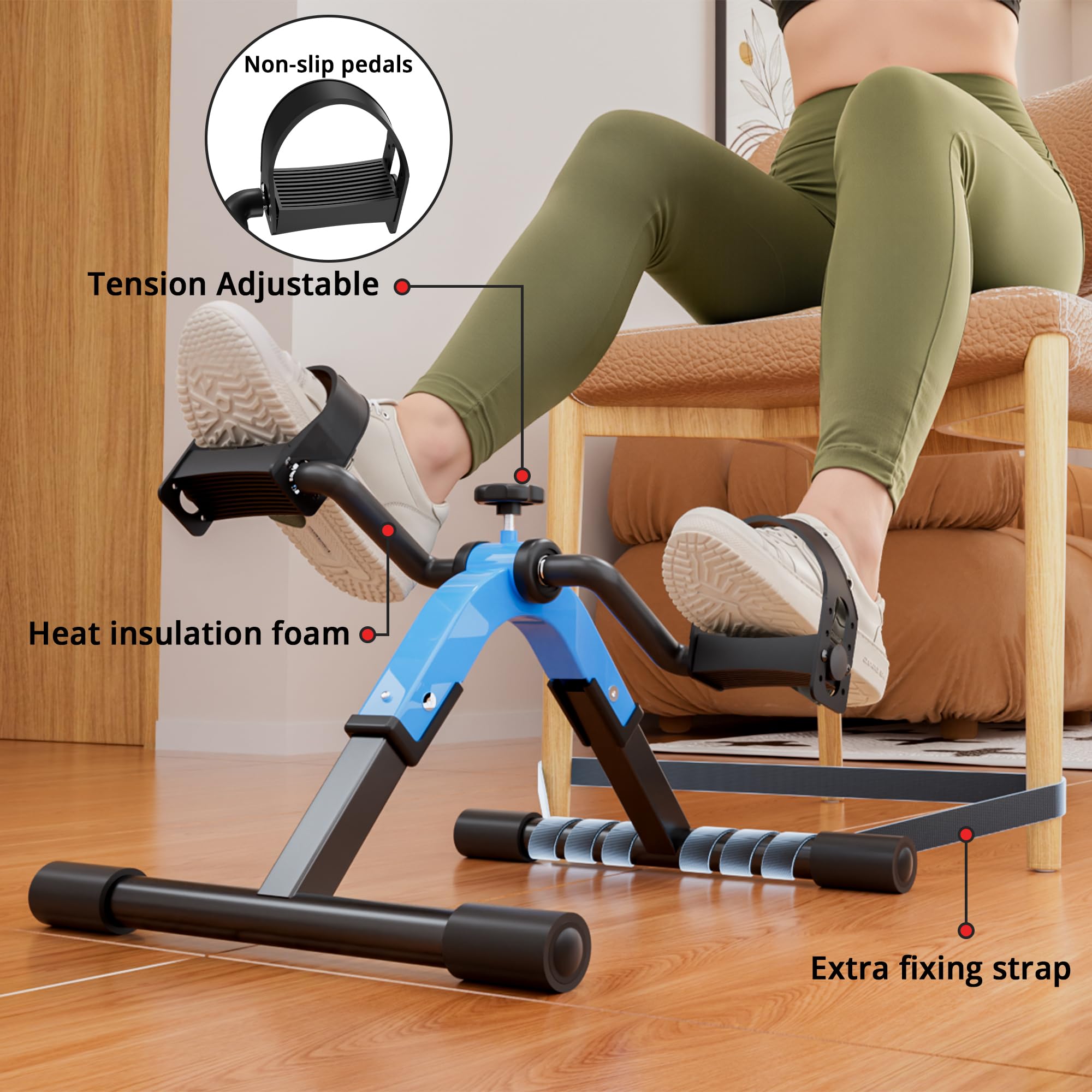 Portable Under-Desk Mini Pedal Exerciser for Arms & Legs