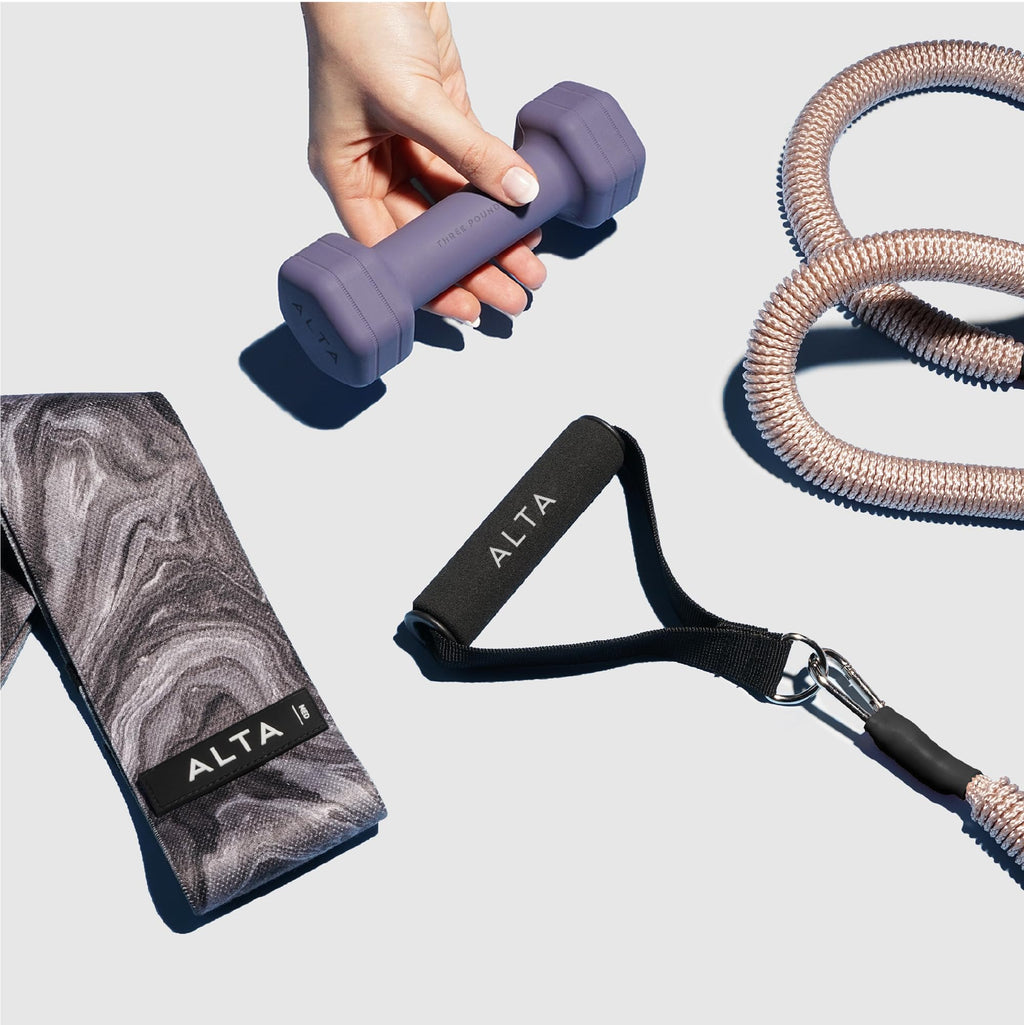 ALTA Resistance Tube Bands for Women - Full Kit Resistance Bands for Working Out with Handles, Ankle Straps, Door Anchor – Home Workout Bands for Physical Therapy, Pilates Long Exercise Bands Set