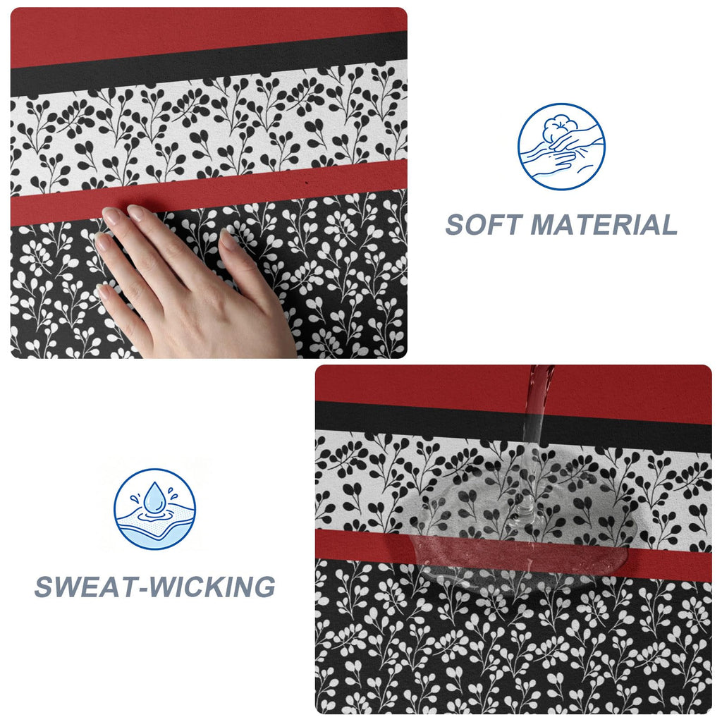 Yoga Mat Large Exercise Mats Farm Flower Classical Stripes Non-Slip Workout Mat with Carrying Strap and Bag Watercolor Stitching Pattern Foldable Fitness Mats for Pilates Gym Home Workouts
