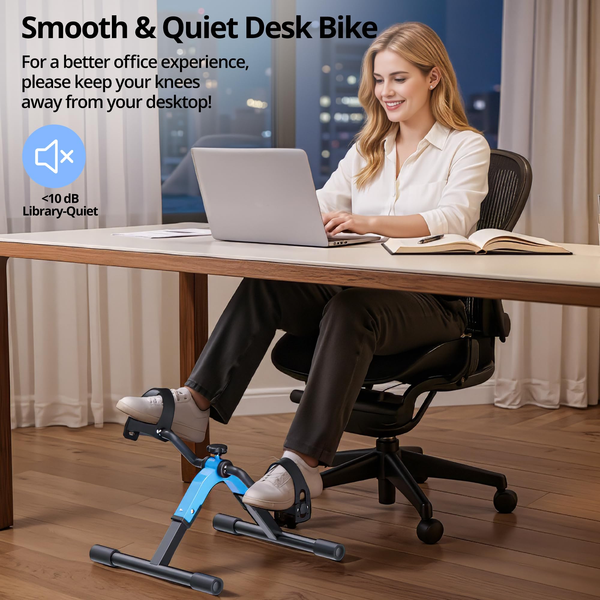Portable Under-Desk Mini Pedal Exerciser for Arms & Legs