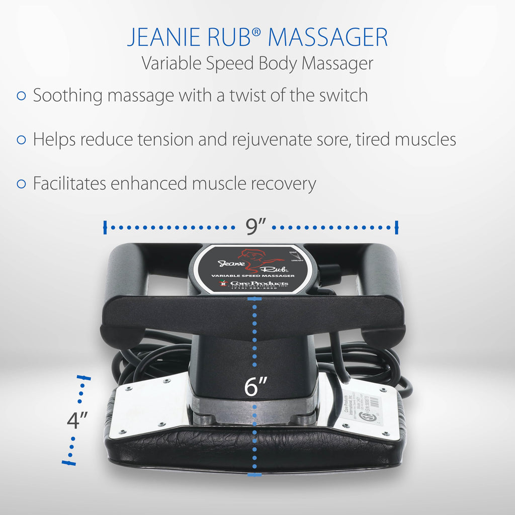 Core Products Jeanie Rub Variable Speed Massager Fleece Pad Cover Bundle