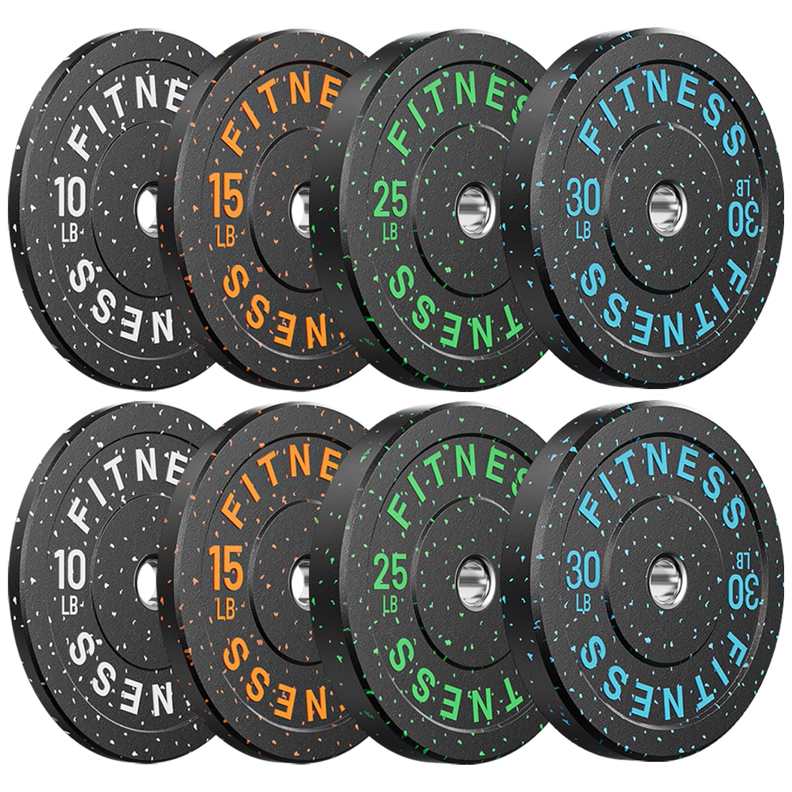 Papababe Weight Plates, 2-Inch Weights Plates Set, Floor Protective Rubber Weight Plates, 10-600lbs Bumper Plates for Barbell Strength Training & Weightlifting (Single/Pair/Full Set)