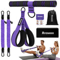Upgrade Pedal Resistance Band with Handle, Adjustable Tube Foot Pedal Device Puller Exercise Bands, for Abs Arm Leg Waist Workout, Core Pilates, Sit Up Fitness Equipment for Full Body Training