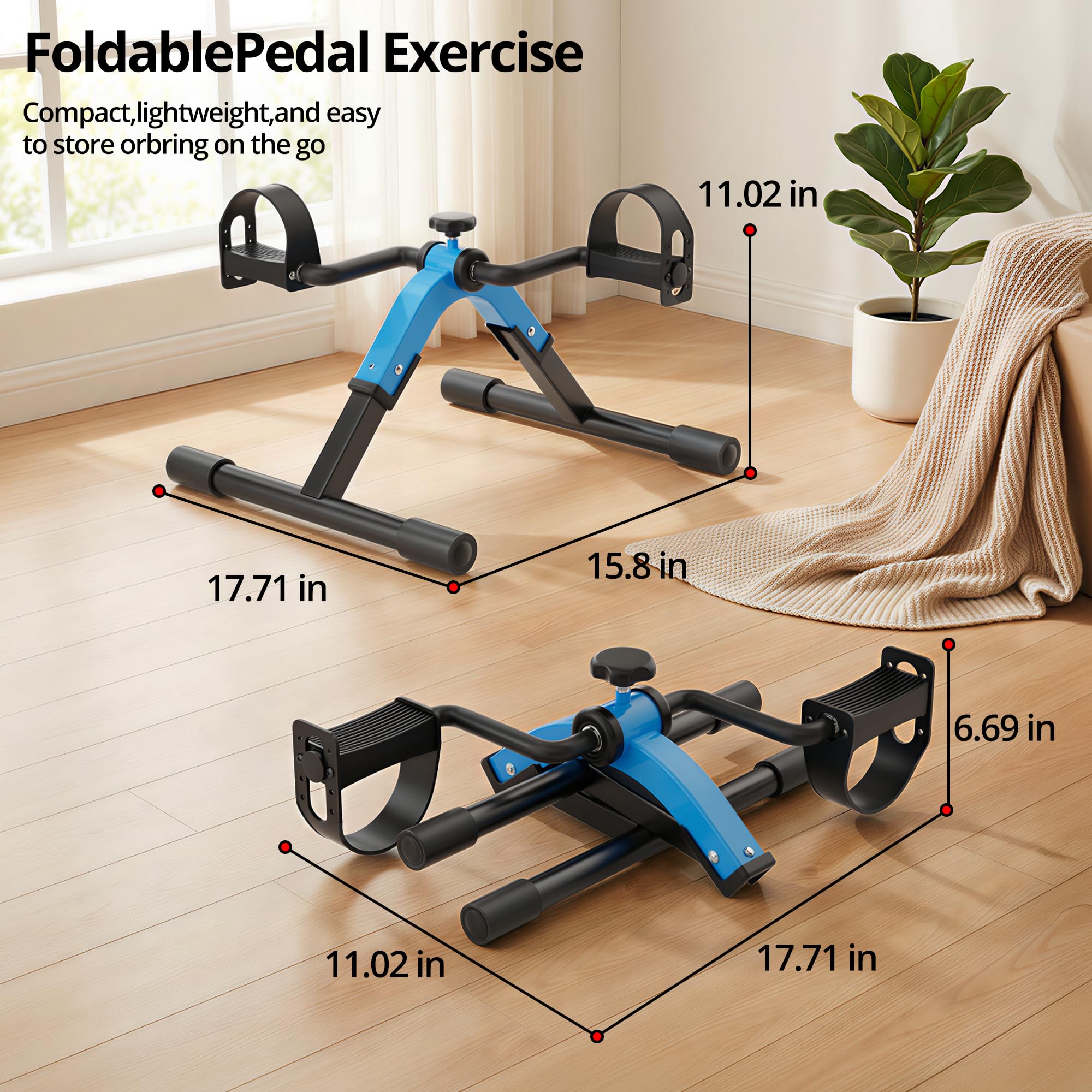 Portable Under-Desk Mini Pedal Exerciser for Arms & Legs