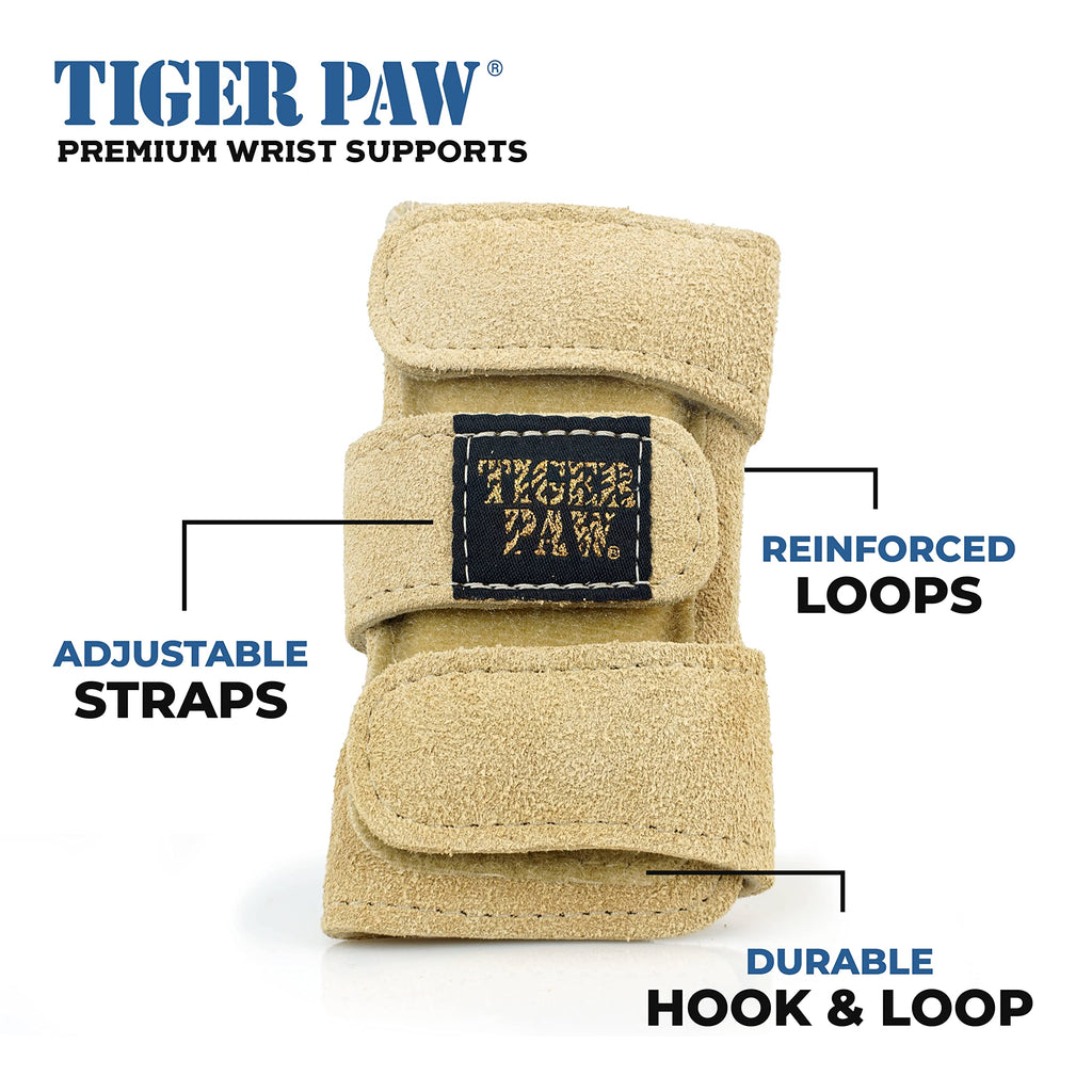 Tiger Paw Authentic Gymnastics Wrist Supports (Sold in Pairs) - Original Competition-Grade Gymnastics Wrist Guards, Wrist Support Braces, Adjustable, Made in USA Hand Wraps