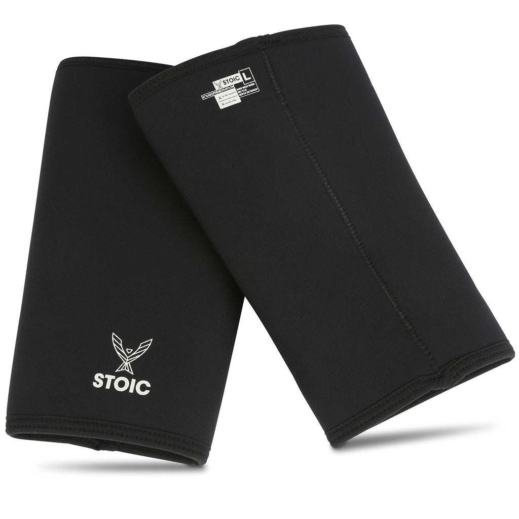 Stoic Knee Sleeves - 7mm Neoprene Knee Support for Weightlifting, Powerlifting, Squats, Bodybuilding - 2-Pack