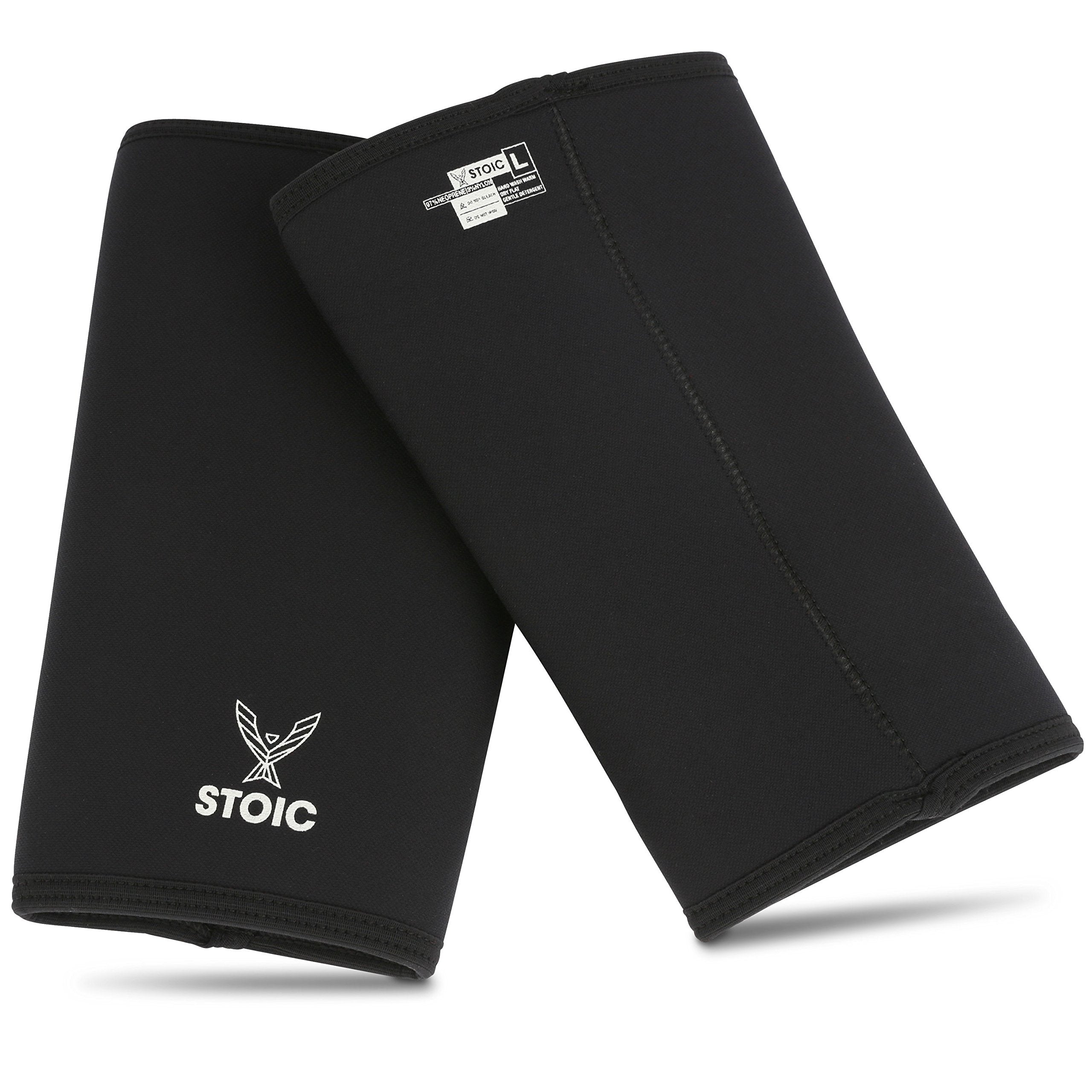 Stoic Knee Sleeves - 7mm Neoprene Knee Support for Weightlifting, Powerlifting, Squats, Bodybuilding - 2-Pack