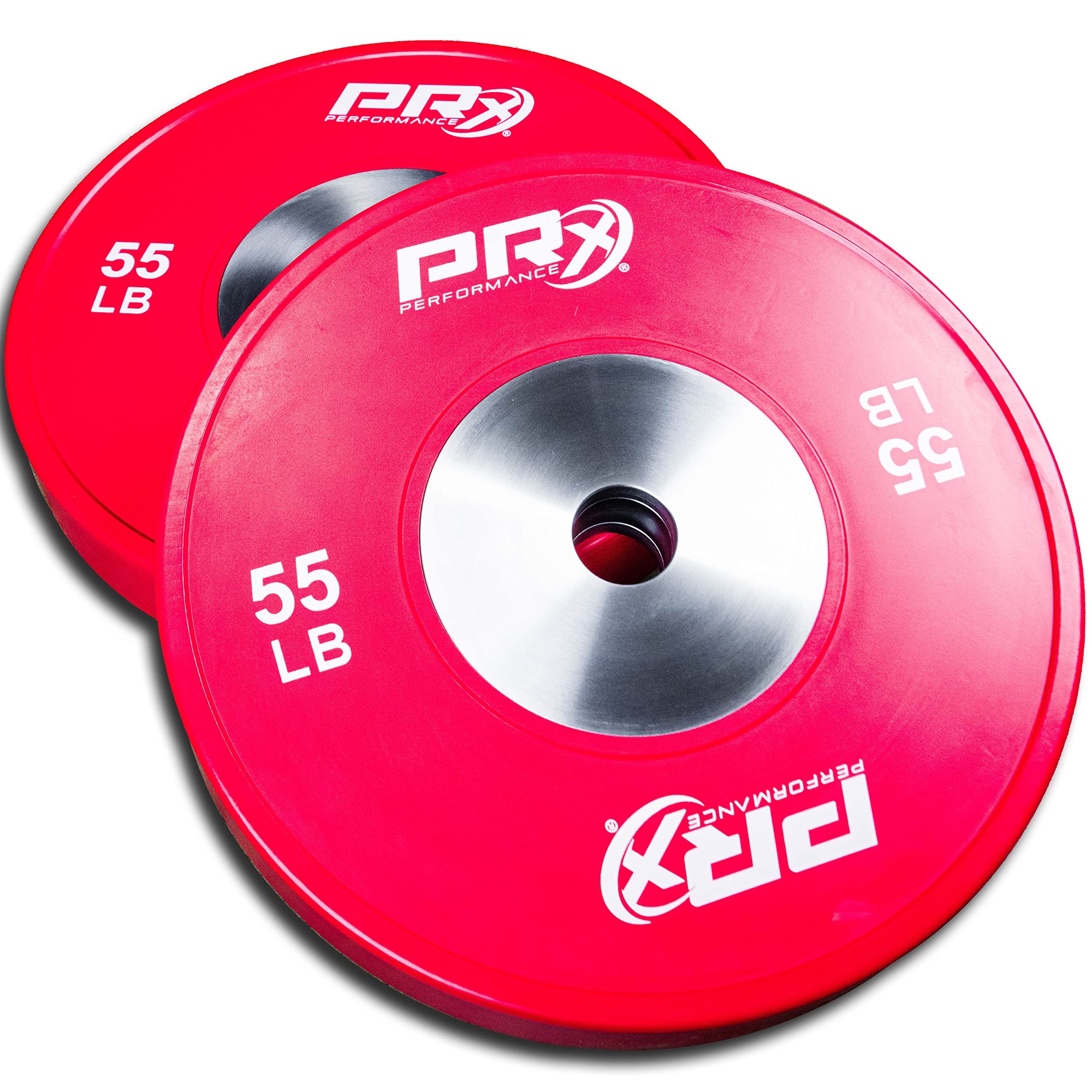 PRx Performance Color Elite Bumper Plate Pairs, Steel Center Insert with 2" Sleeve Hole, Minimal Bounce