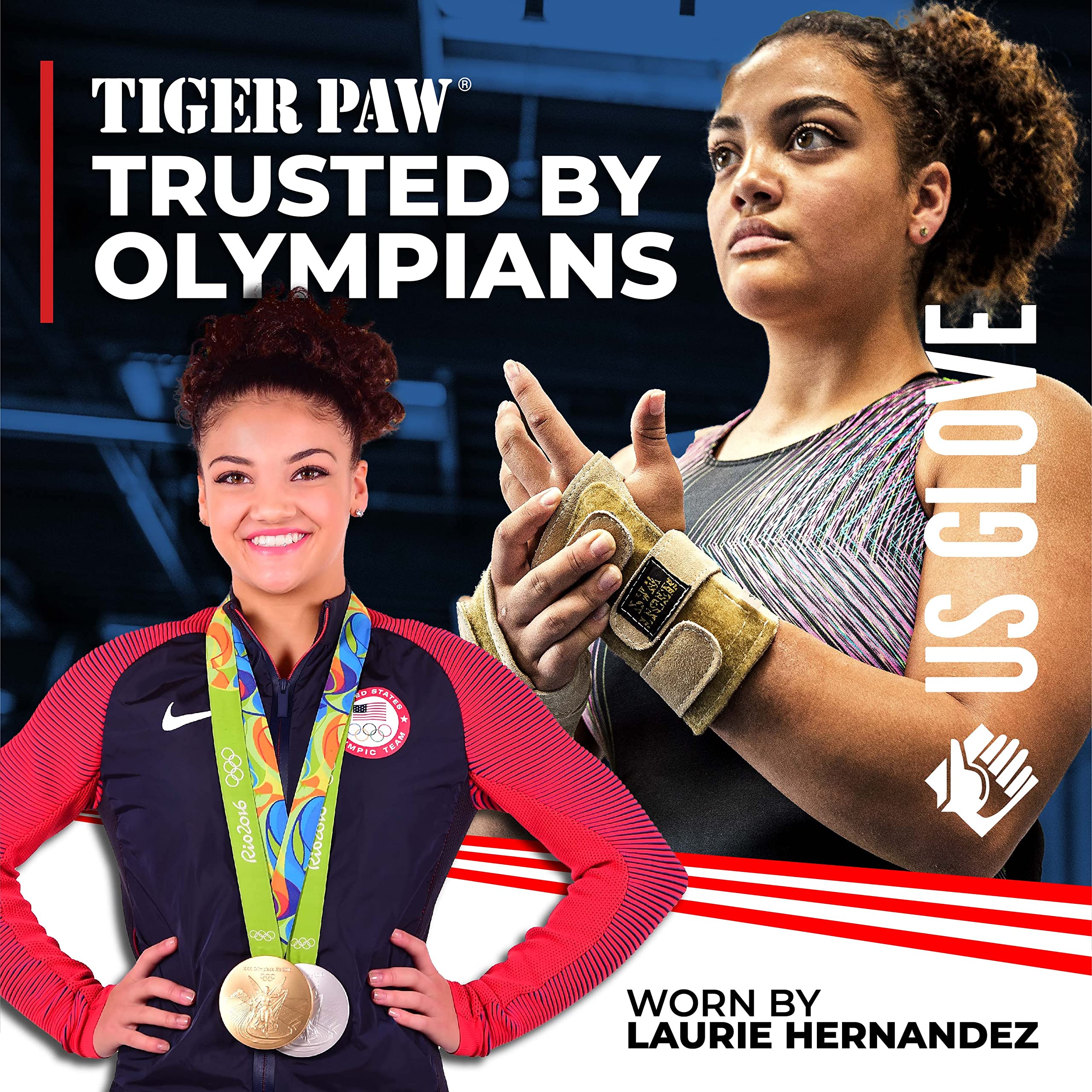 Tiger Paw Authentic Gymnastics Wrist Supports (Sold in Pairs) - Original Competition-Grade Gymnastics Wrist Guards, Wrist Support Braces, Adjustable, Made in USA Hand Wraps